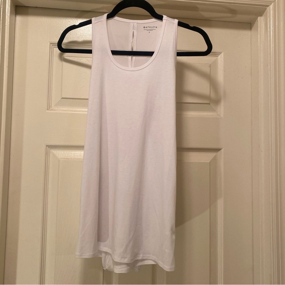 Athleta White Twist Back Sleeveless Tank Top – Size S